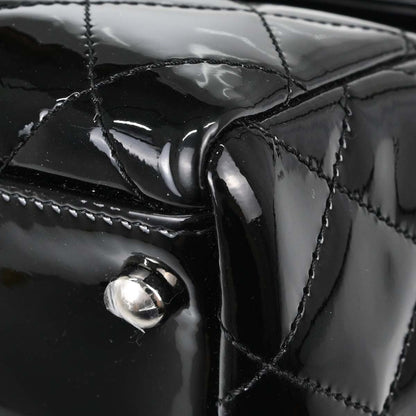 Chanel Black Patent Leather Tote Handbag