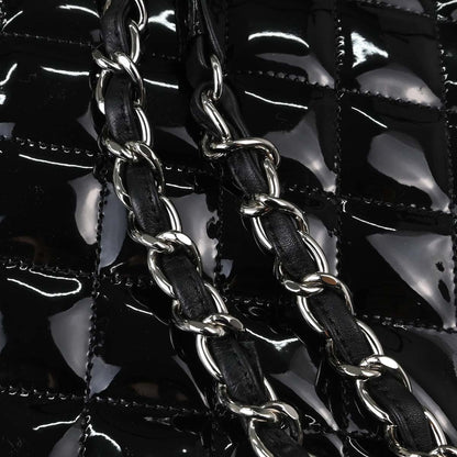 Chanel Black Patent Leather Tote Handbag