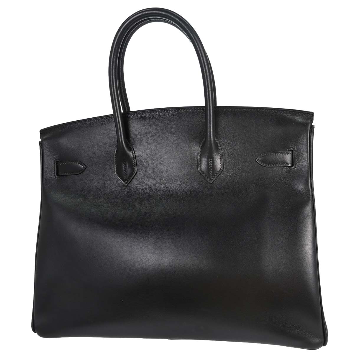 Hermes Black Box Calf Birkin 35 Handbag