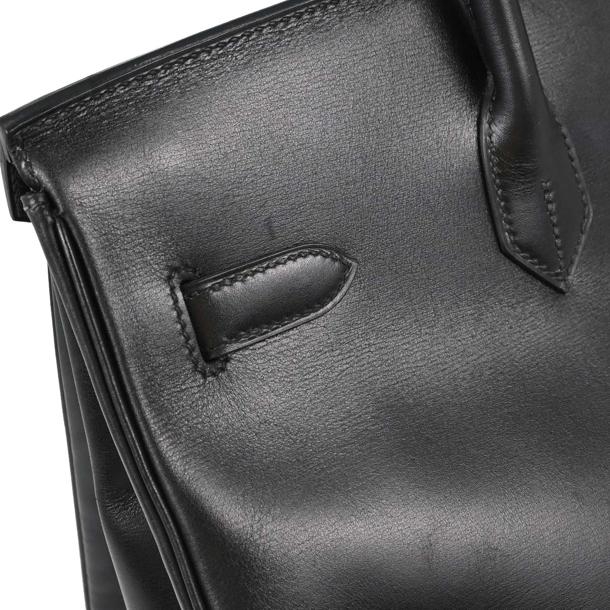 Hermes Black Box Calf Birkin 35 Handbag