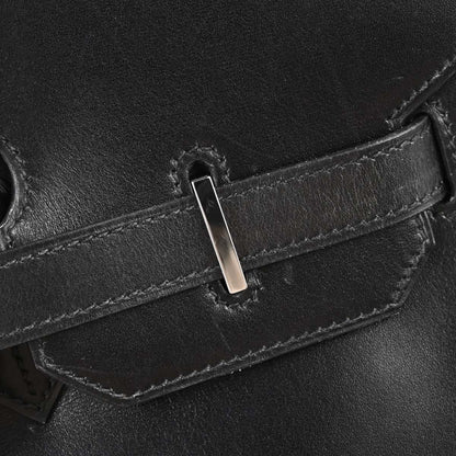 Hermes Black Box Calf Birkin 35 Handbag