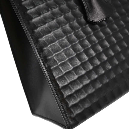 Hermes Black Deutch Waffle Kelly 32 Sellier 2way Shoulder Handbag