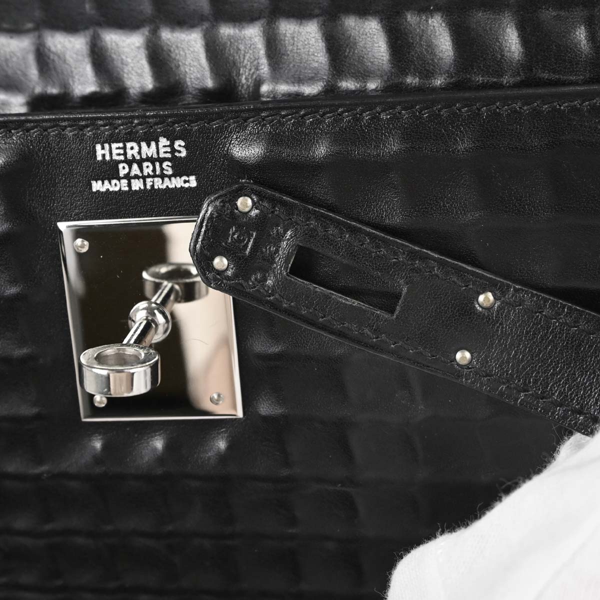 Hermes Black Deutch Waffle Kelly 32 Sellier 2way Shoulder Handbag