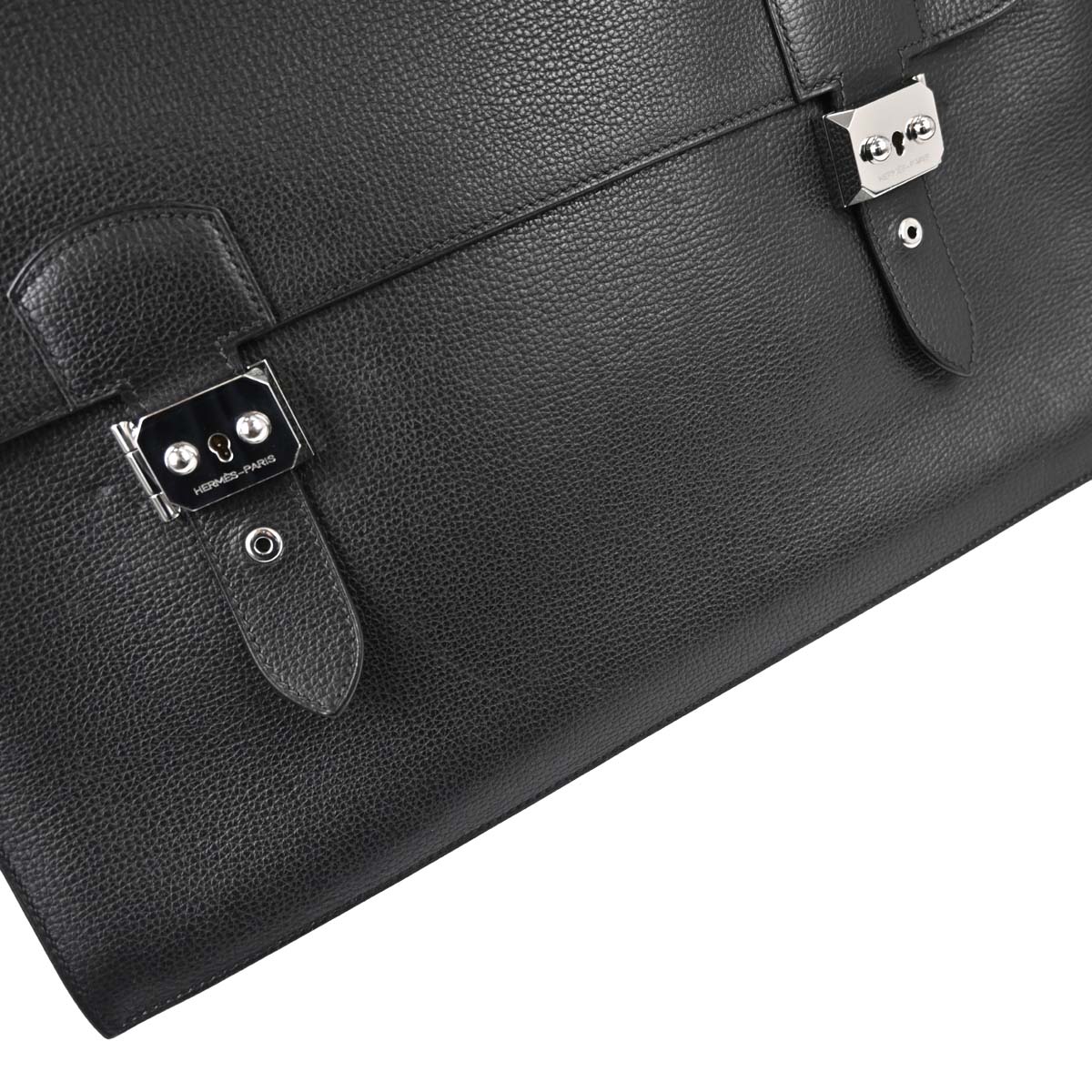Hermes Black Taurillon Sac a Depeches 41 Business Handbag