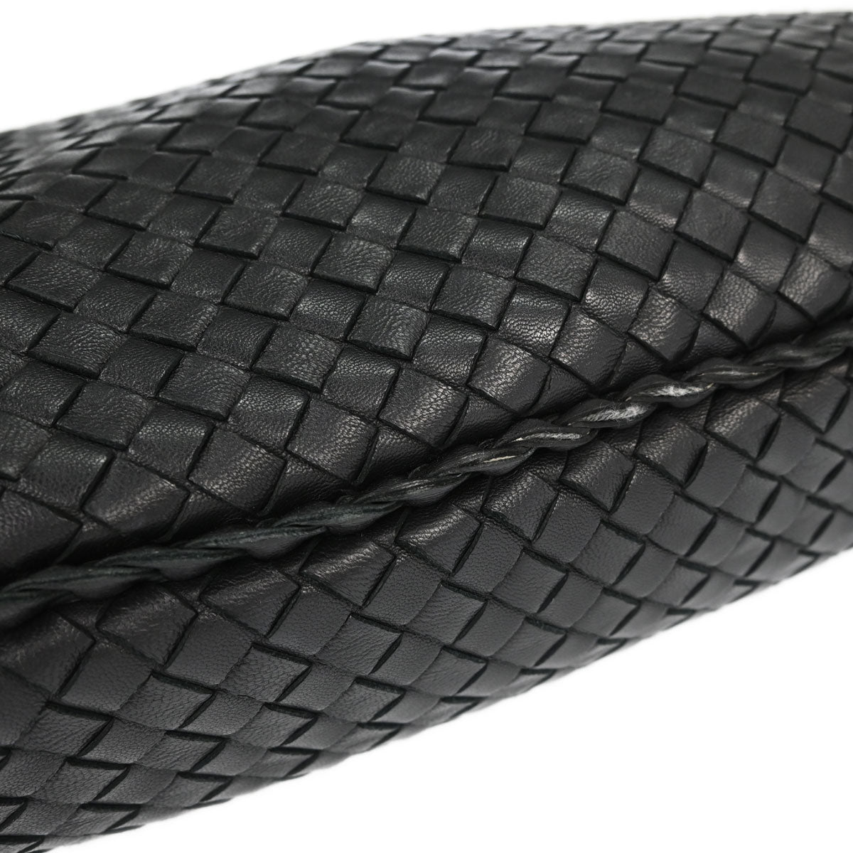 Bottega Veneta Black Lambskin Intrecciato Hobo Handbag