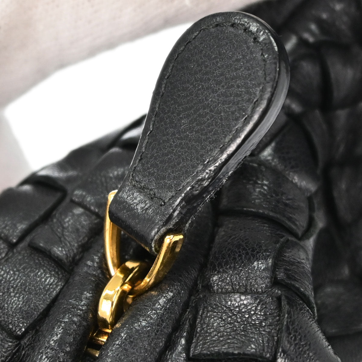 Bottega Veneta Black Lambskin Intrecciato Hobo Handbag