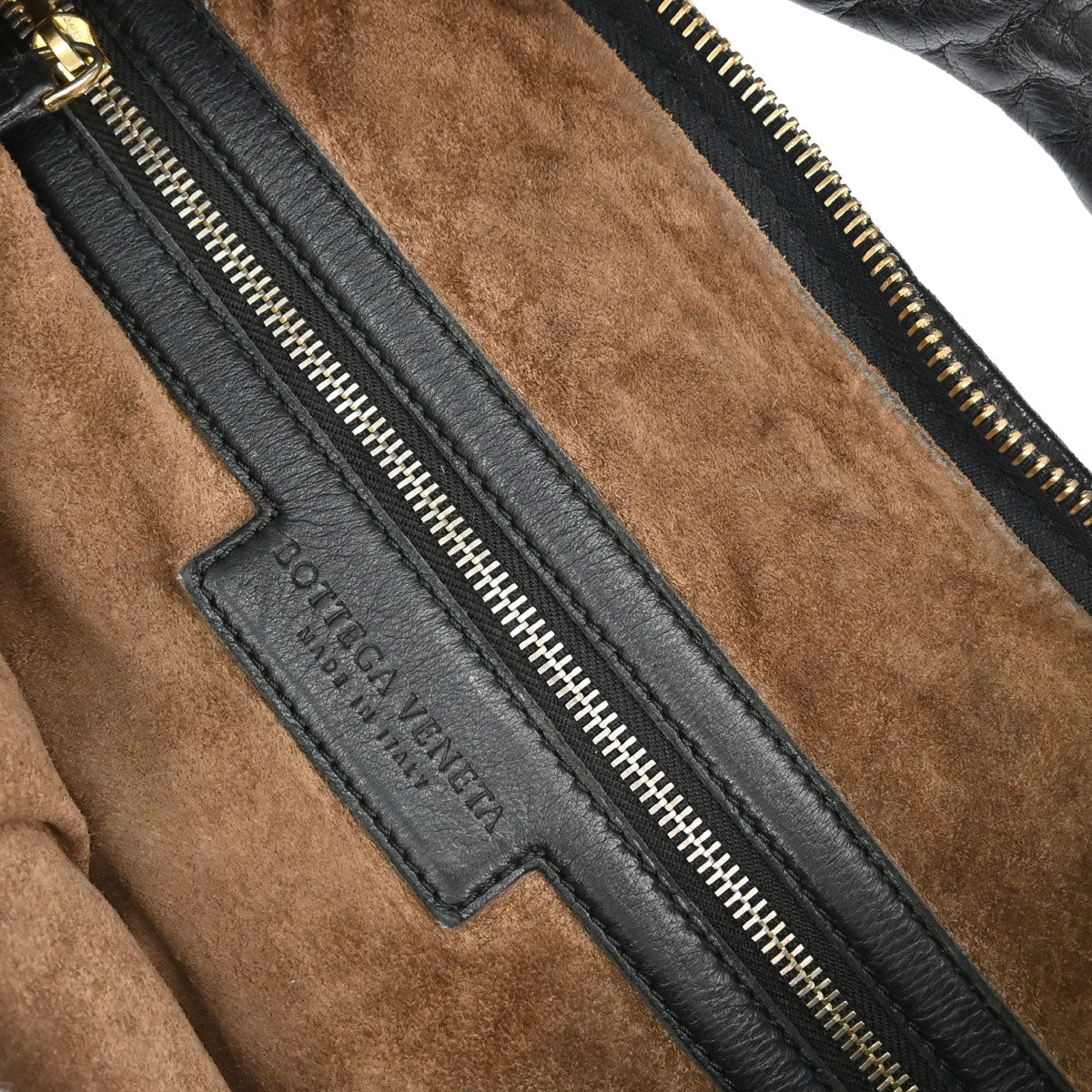 Bottega Veneta Black Lambskin Intrecciato Hobo Handbag