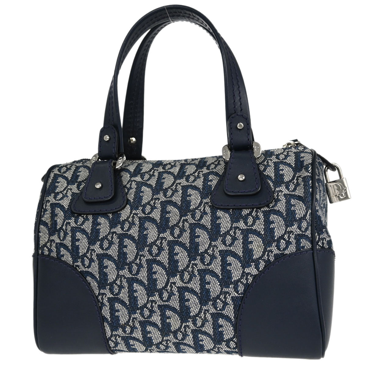 Christian Dior Navy Canvas Trotter Handbag