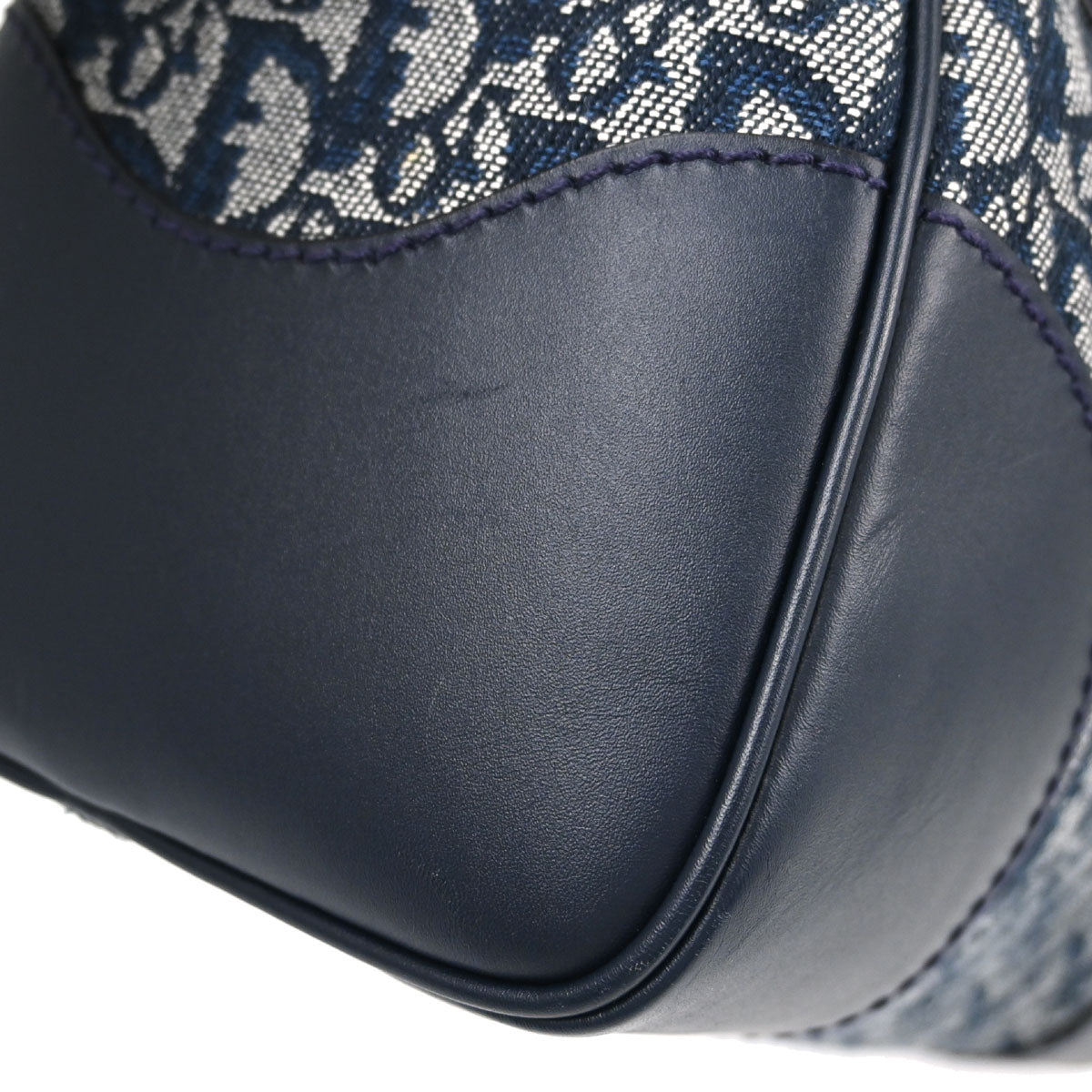 Christian Dior Navy Canvas Trotter Handbag