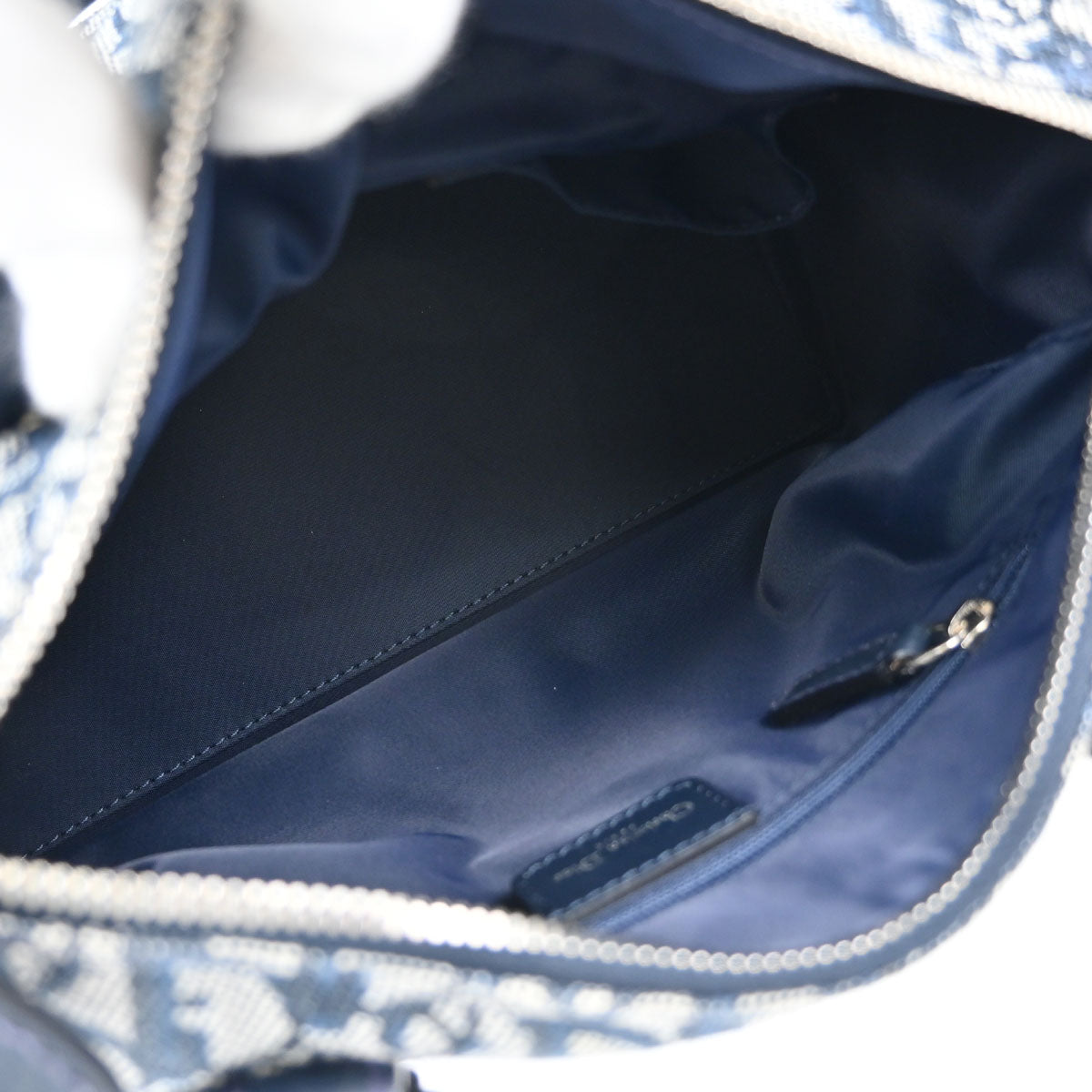 Christian Dior Navy Canvas Trotter Handbag
