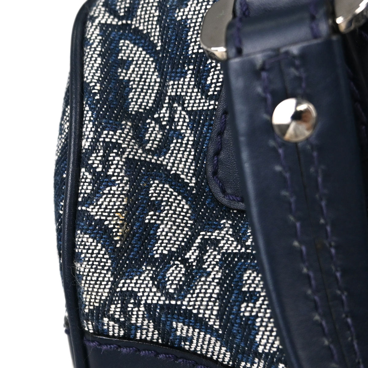 Christian Dior Navy Canvas Trotter Handbag