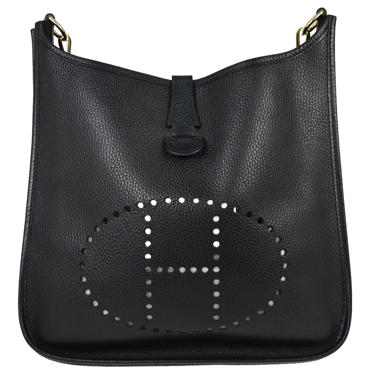 Hermes Black Ardennes Evelyne 1 GM Shoulder Bag
