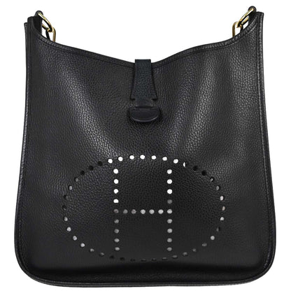 Hermes Black Ardennes Evelyne 1 GM Shoulder Bag