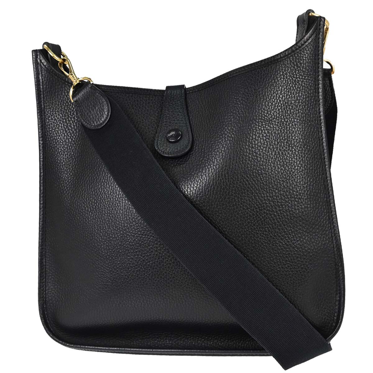 Hermes Black Ardennes Evelyne 1 GM Shoulder Bag