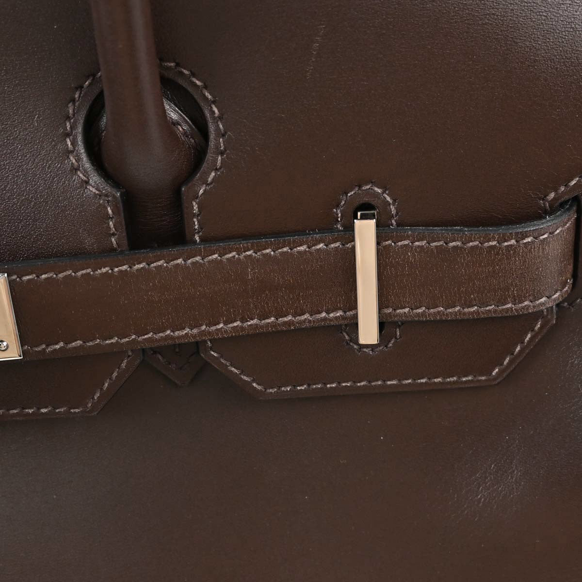 Hermes Chocolat Rouge Vif Box Calf Verso Birkin 30 Handbag