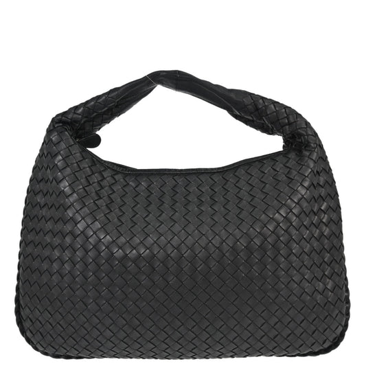 Bottega Veneta Black Lambskin Intrecciato Hobo Handbag
