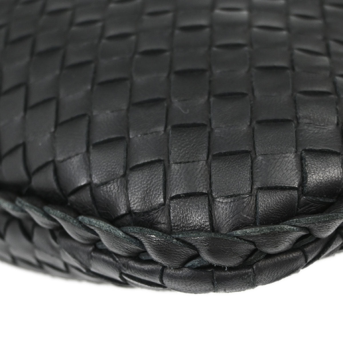 Bottega Veneta Black Lambskin Intrecciato Hobo Handbag