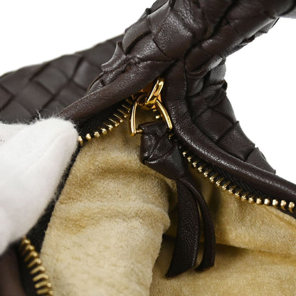 Bottega Veneta Brown Lambskin Intrecciato Hobo Handbag