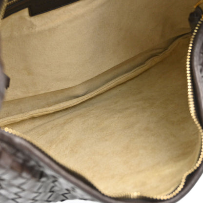 Bottega Veneta Brown Lambskin Intrecciato Hobo Handbag