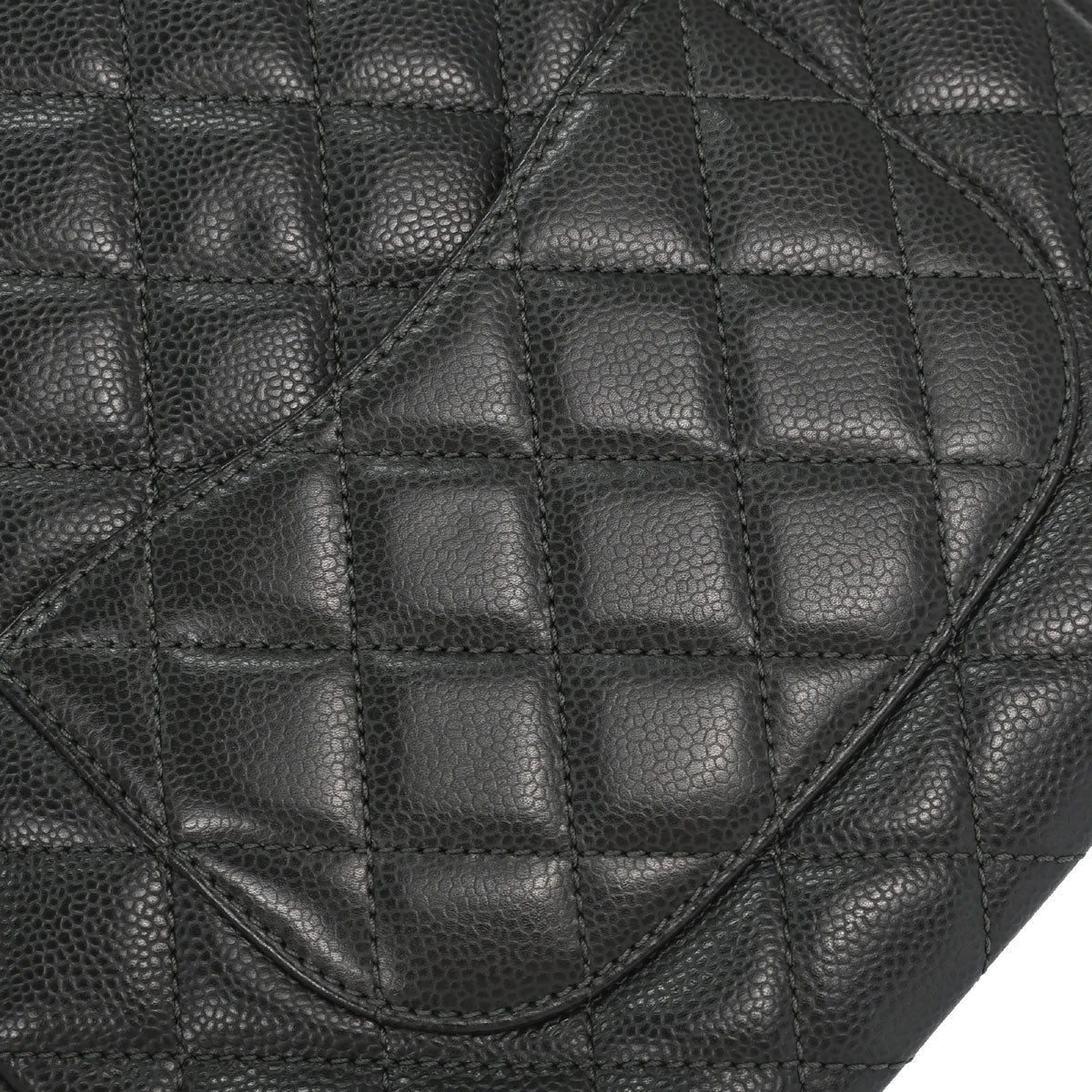 Chanel Gray Caviar Skin Petite Shopping Tote PST Chain Handbag