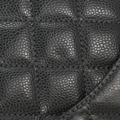 Chanel Gray Caviar Skin Petite Shopping Tote PST Chain Handbag