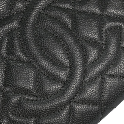 Chanel Gray Caviar Skin Petite Shopping Tote PST Chain Handbag
