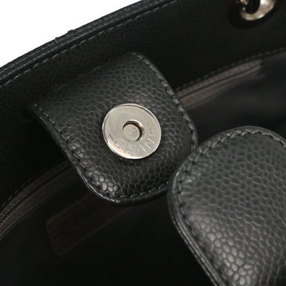 Chanel Gray Caviar Skin Petite Shopping Tote PST Chain Handbag