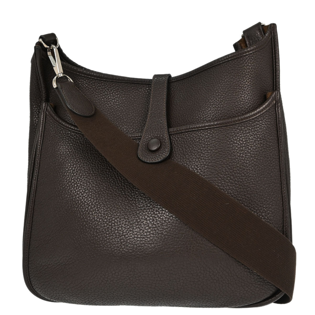 Hermes Ebene Taurillon Clemence Evelyne 3 29 PM Shoulder Bag