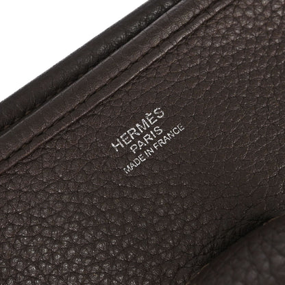 Hermes Ebene Taurillon Clemence Evelyne 3 29 PM Shoulder Bag