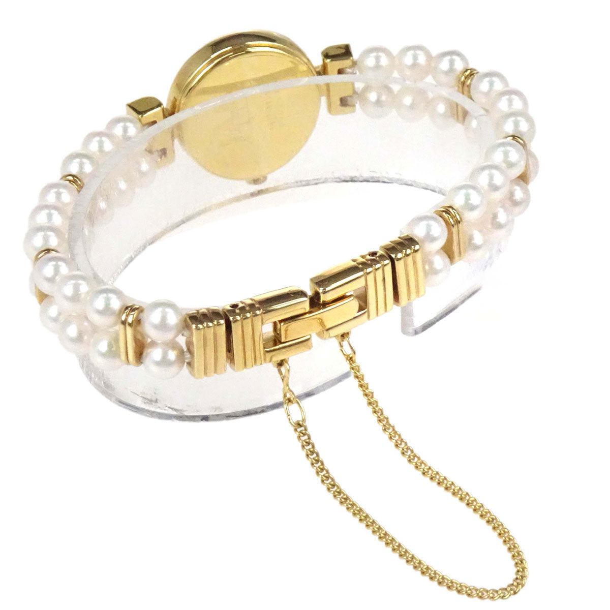 Mikimoto 4N20-0941 Pearl Quartz Watch 18KYG