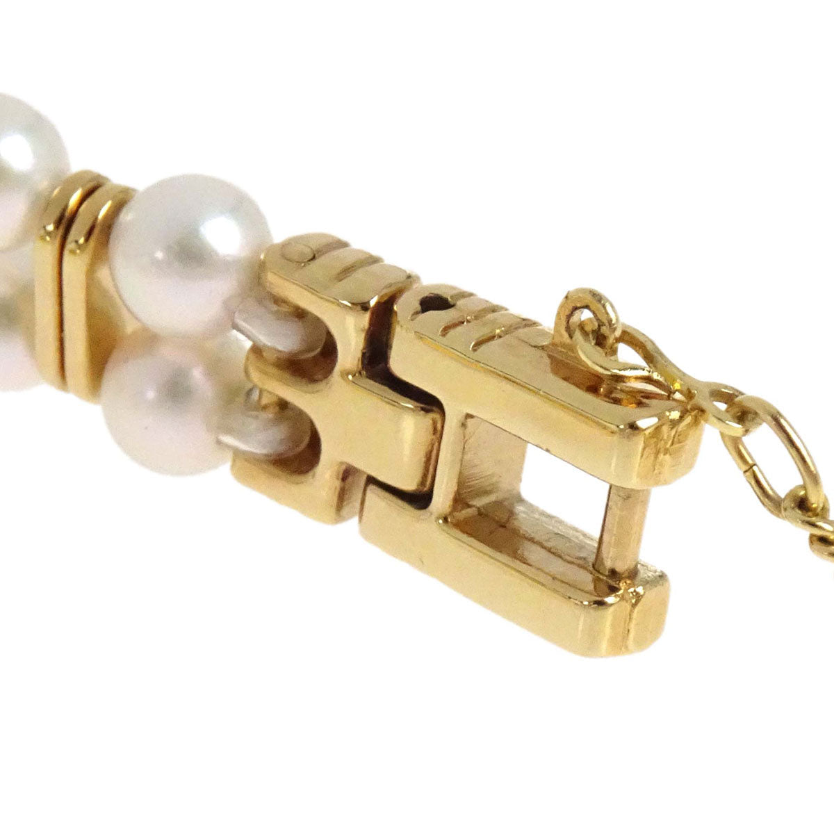 Mikimoto 4N20-0941 Pearl Quartz Watch 18KYG