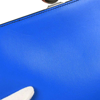 Hermes * Blue Box Calf Lizard Ostrich Sac a Malice Shoulder bag