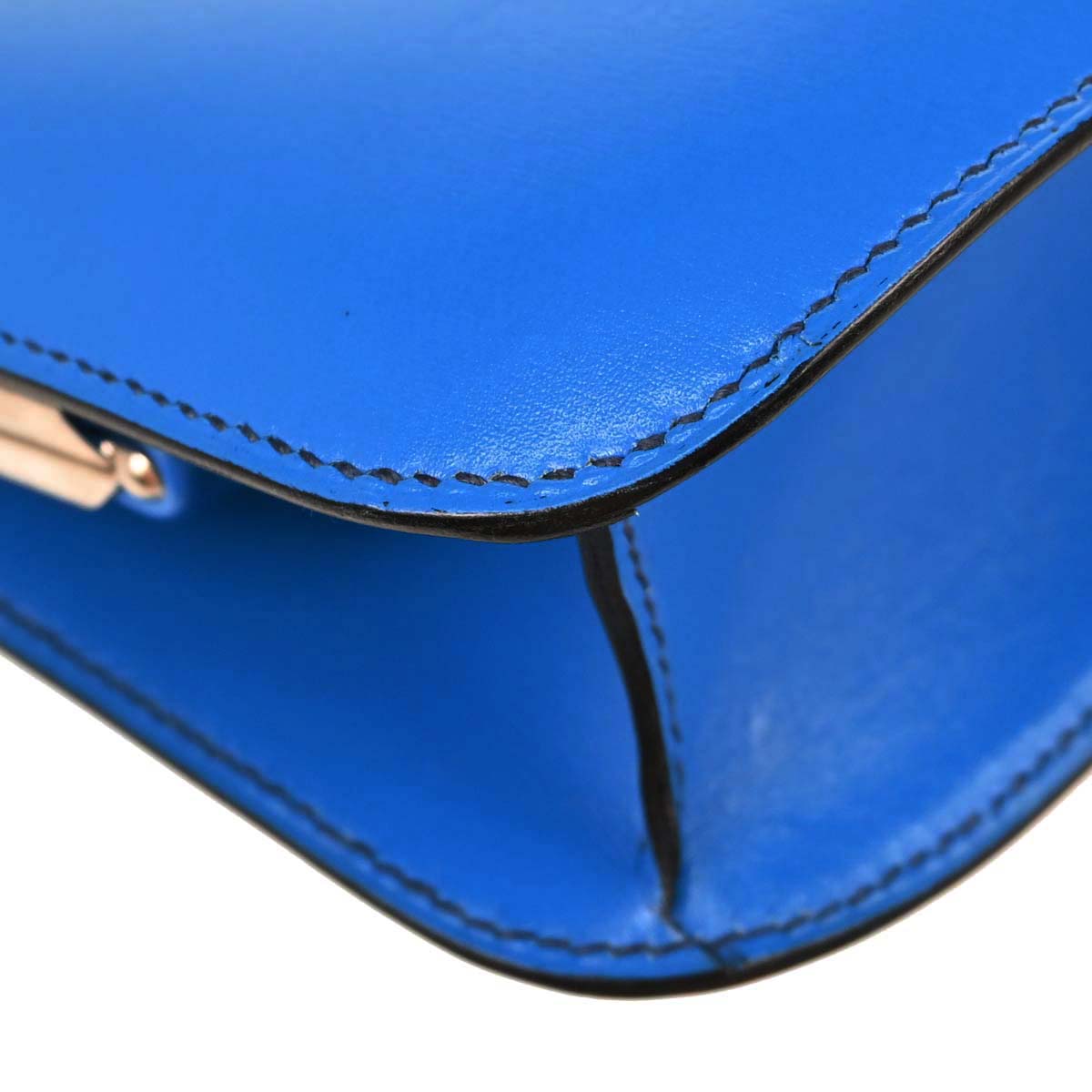 Hermes * Blue Box Calf Lizard Ostrich Sac a Malice Shoulder bag