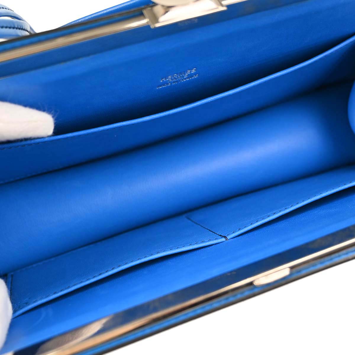 Hermes * Blue Box Calf Lizard Ostrich Sac a Malice Shoulder bag