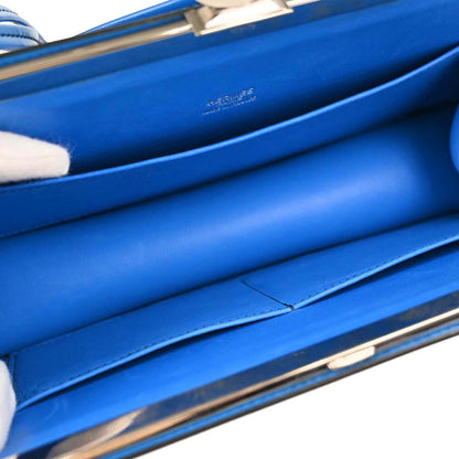 Hermes * Blue Box Calf Lizard Ostrich Sac a Malice Shoulder bag
