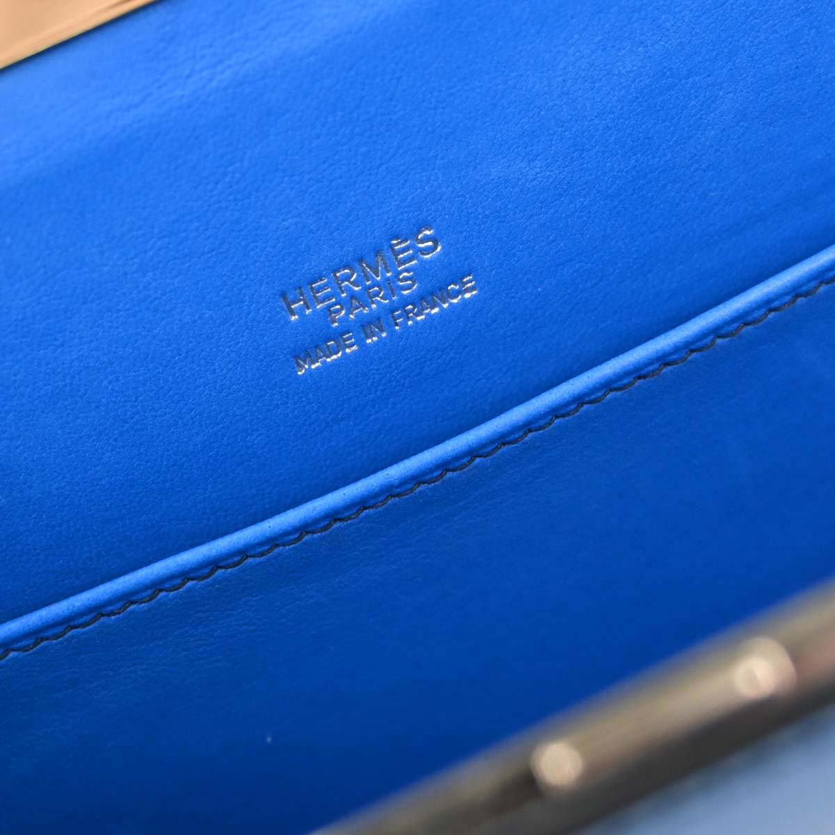 Hermes * Blue Box Calf Lizard Ostrich Sac a Malice Shoulder bag