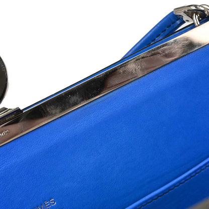 Hermes * Blue Box Calf Lizard Ostrich Sac a Malice Shoulder bag