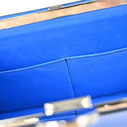 Hermes * Blue Box Calf Lizard Ostrich Sac a Malice Shoulder bag
