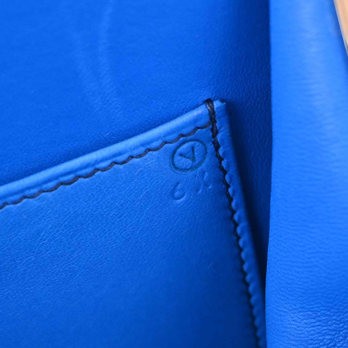 Hermes * Blue Box Calf Lizard Ostrich Sac a Malice Shoulder bag