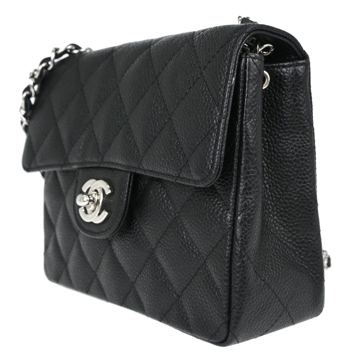 Chanel Black Caviar Skin Mini Classic Square Flap Shoulder Bag 17