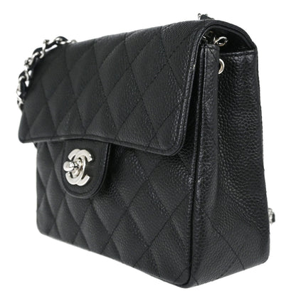 Chanel Black Caviar Skin Mini Classic Square Flap Shoulder Bag 17