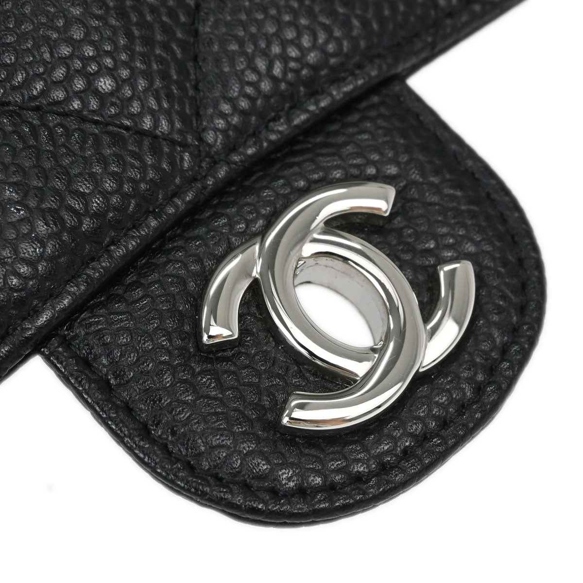 Chanel Black Caviar Skin Mini Classic Square Flap Shoulder Bag 17