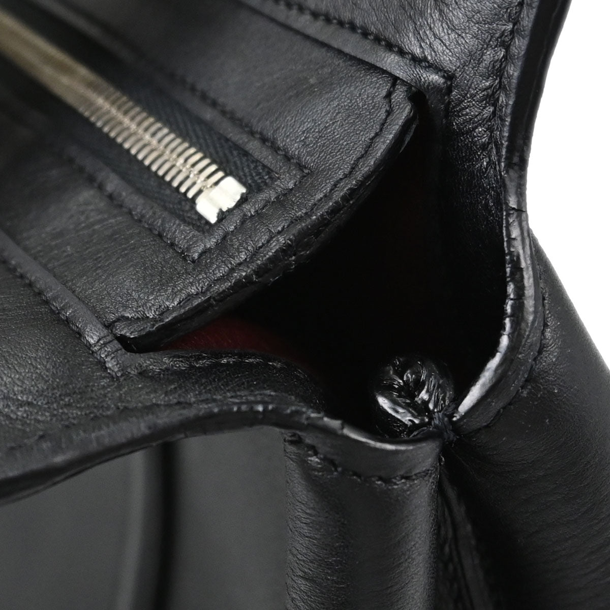 Cartier Black Leather Cabochon Tote Handbag