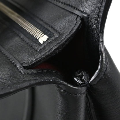 Cartier Black Leather Cabochon Tote Handbag