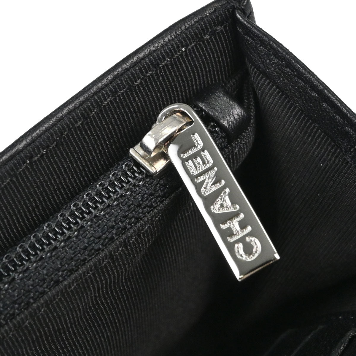 Chanel * Black Lambskin Pony Hair Ostrich Wallet