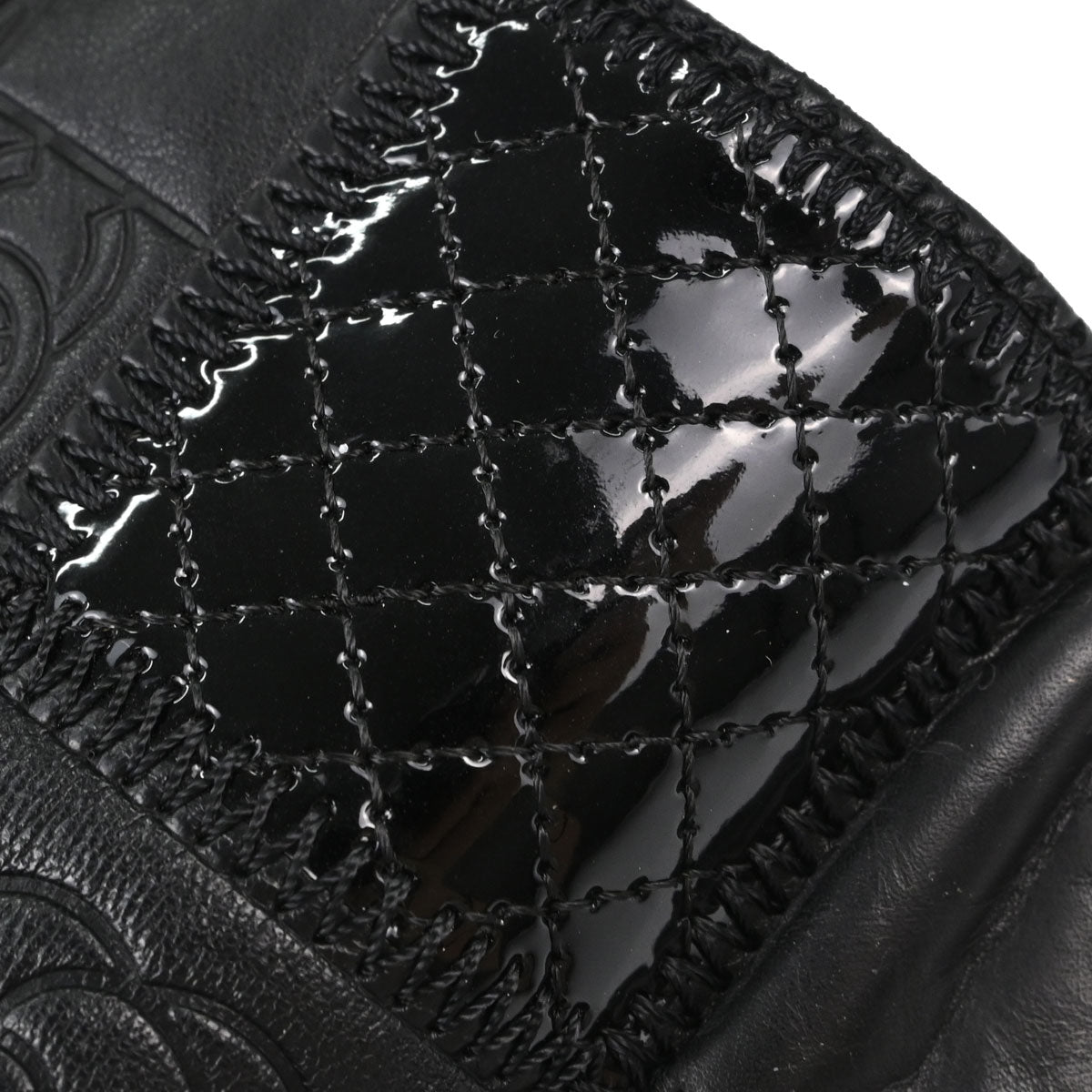 Chanel * Black Lambskin Pony Hair Ostrich Wallet