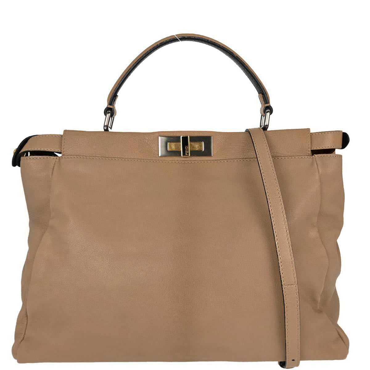 Fendi * Brown Python Peekaboo 2way Shoulder Handbag