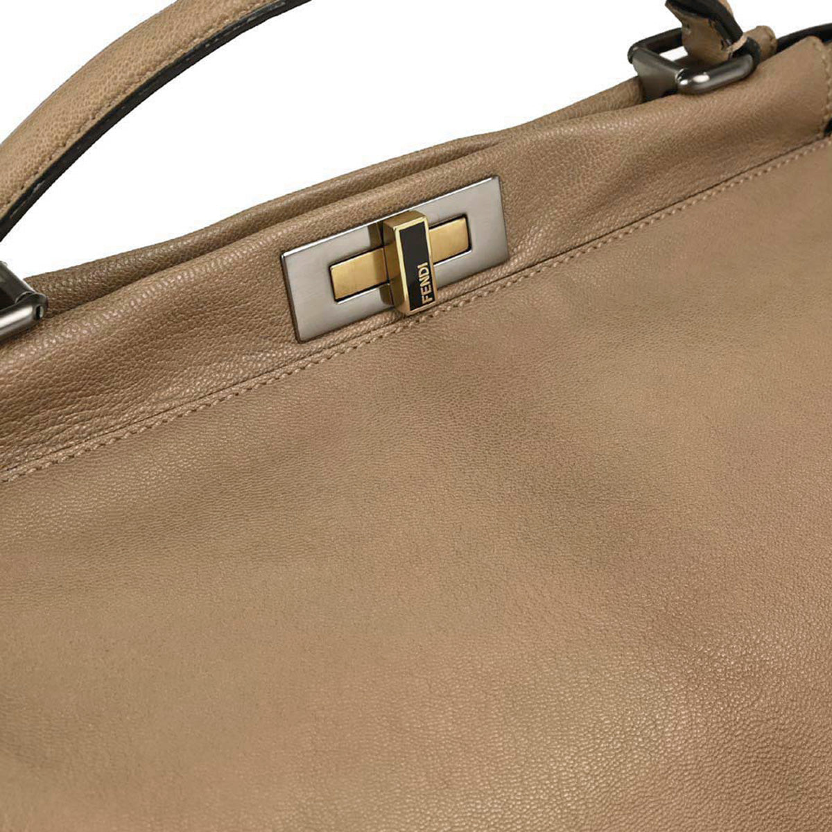 Fendi * Brown Python Peekaboo 2way Shoulder Handbag