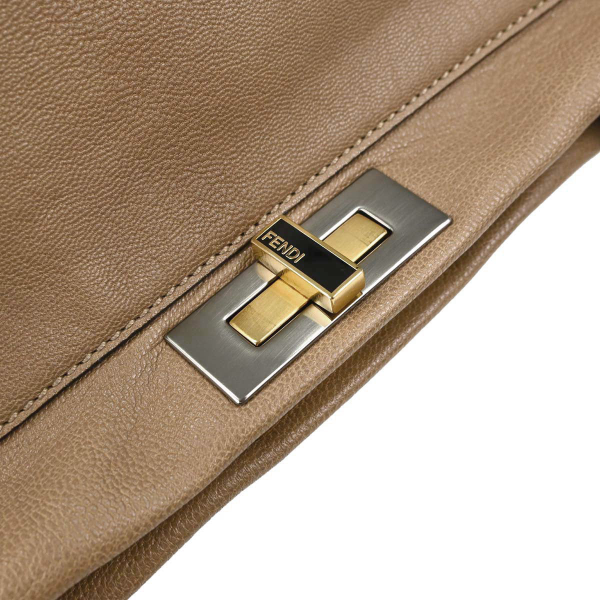 Fendi * Brown Python Peekaboo 2way Shoulder Handbag