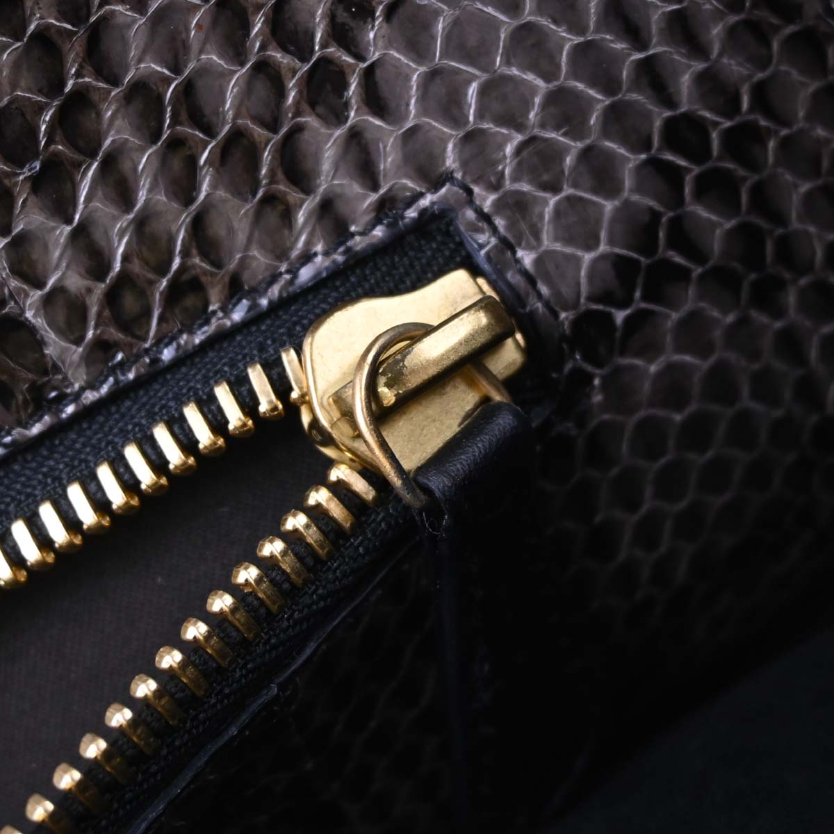 Fendi * Brown Python Peekaboo 2way Shoulder Handbag